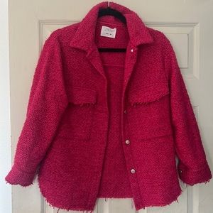 Girls Fuchsia  button down shirt